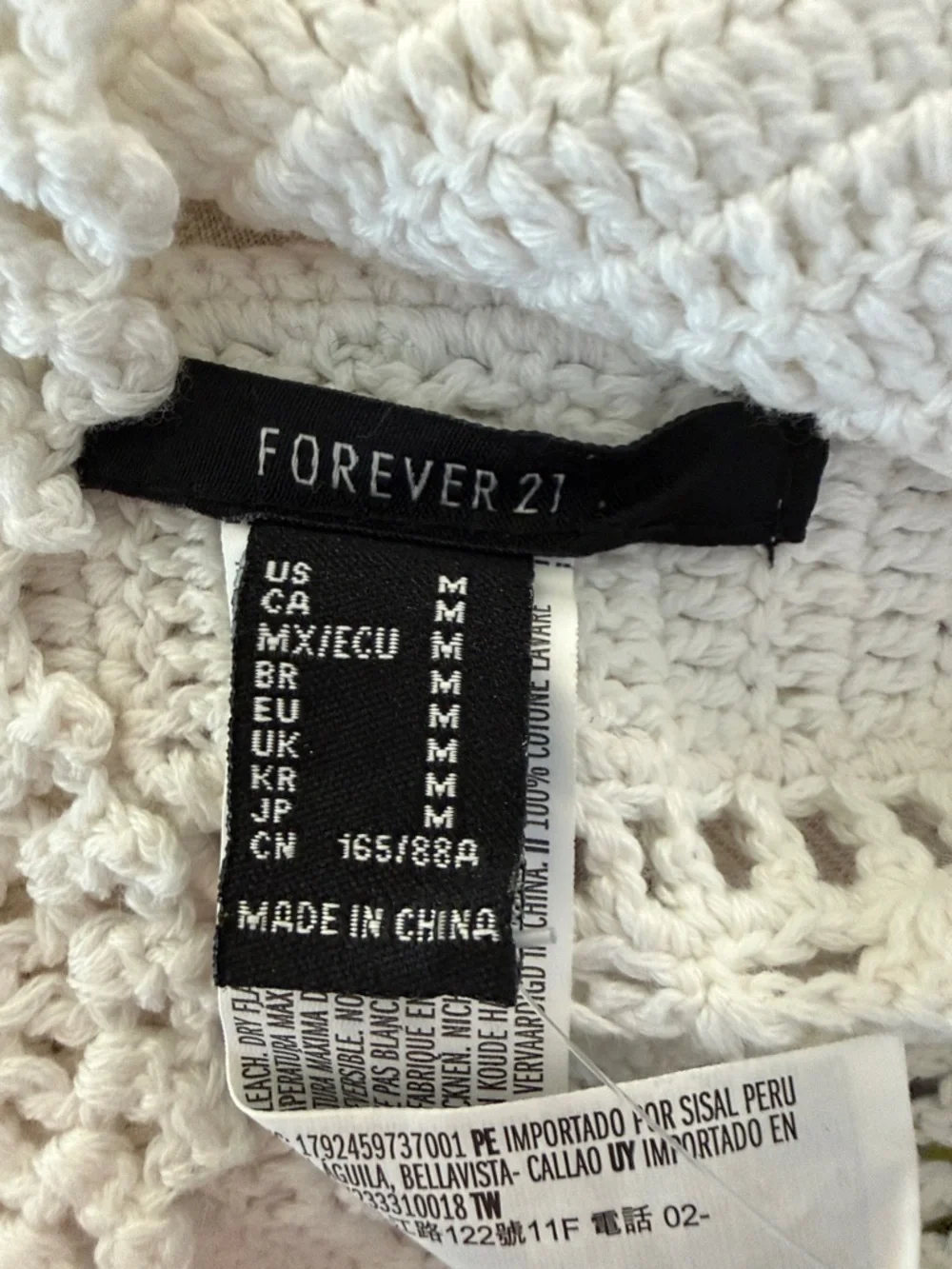 Forever 21 White Crochet V-Neck Camisole Bralette